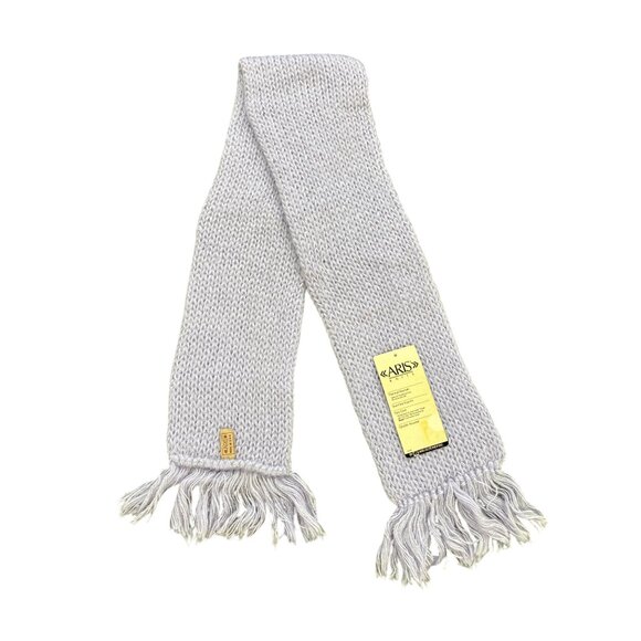 Aris Knits Thermal Puff Lavender Acrylic Scarf With Tassels - Picture 10 of 12